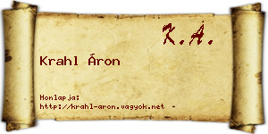 Krahl Áron névjegykártya